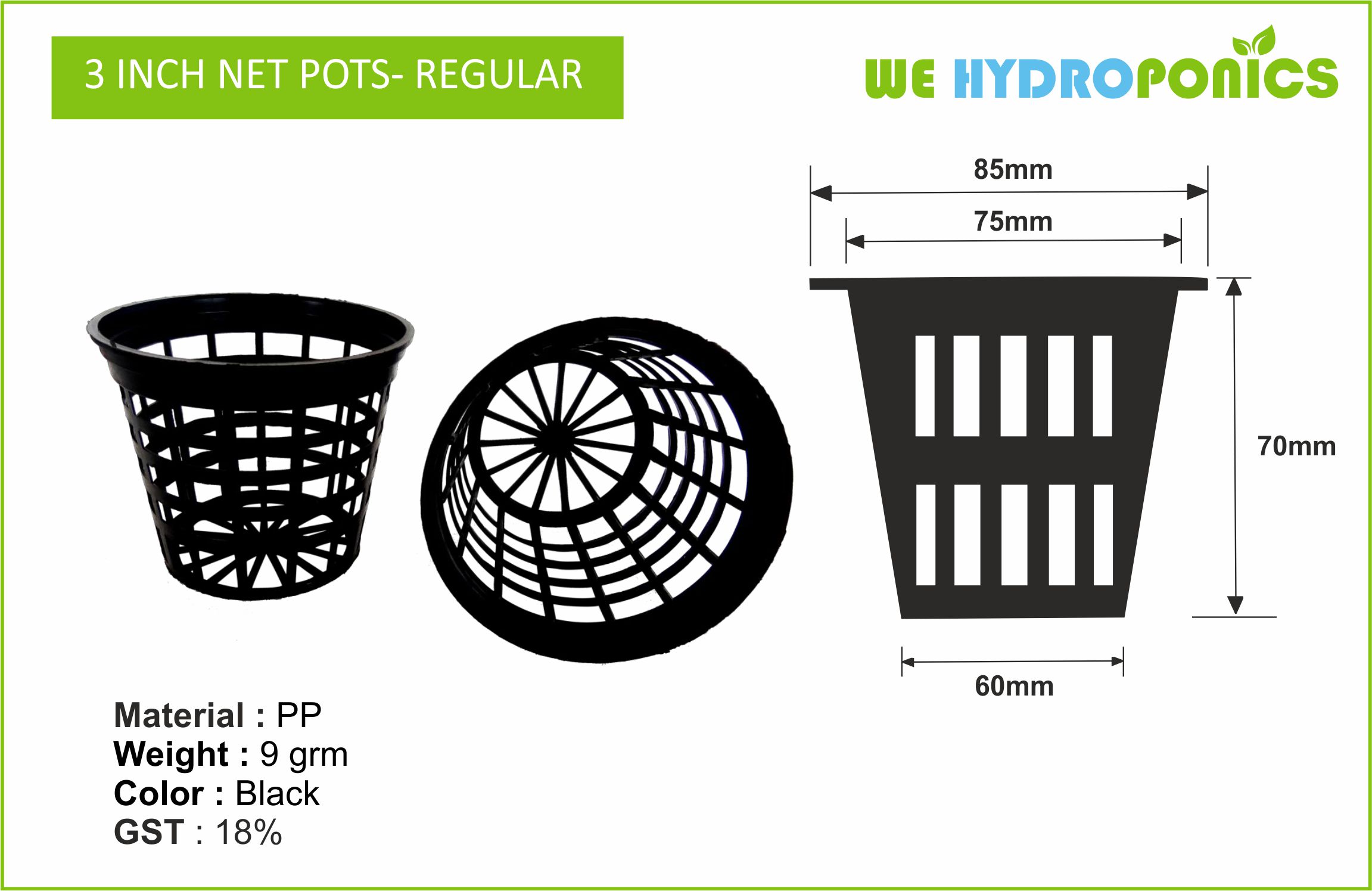 Net Pot NGW for Hydroponics systems 3 7,5cm 